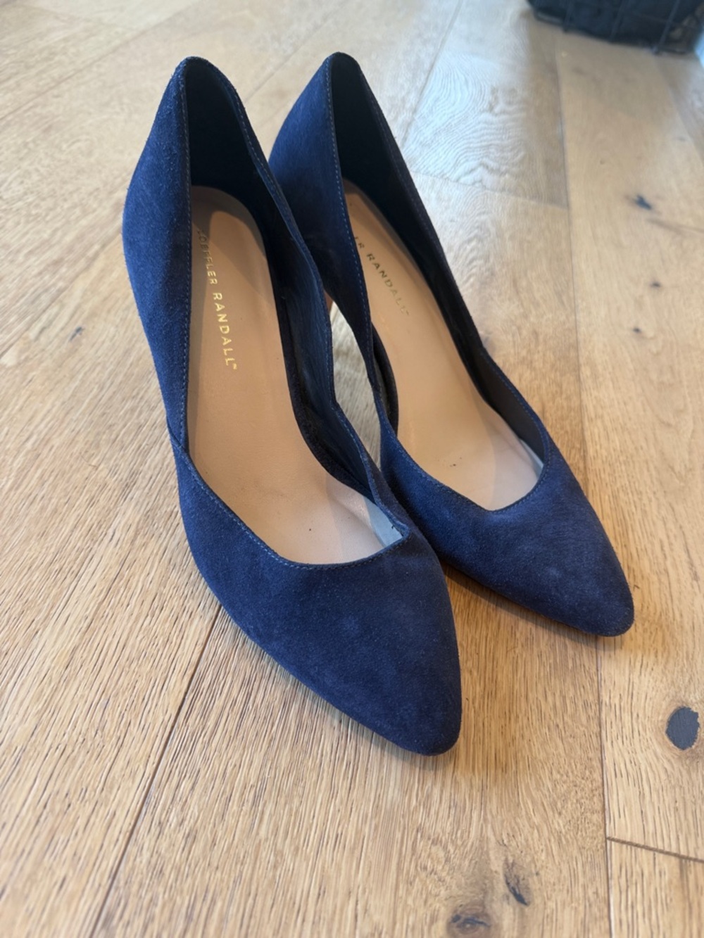 Loeffler Randall Navy Suede Pointed-Toe Pumps